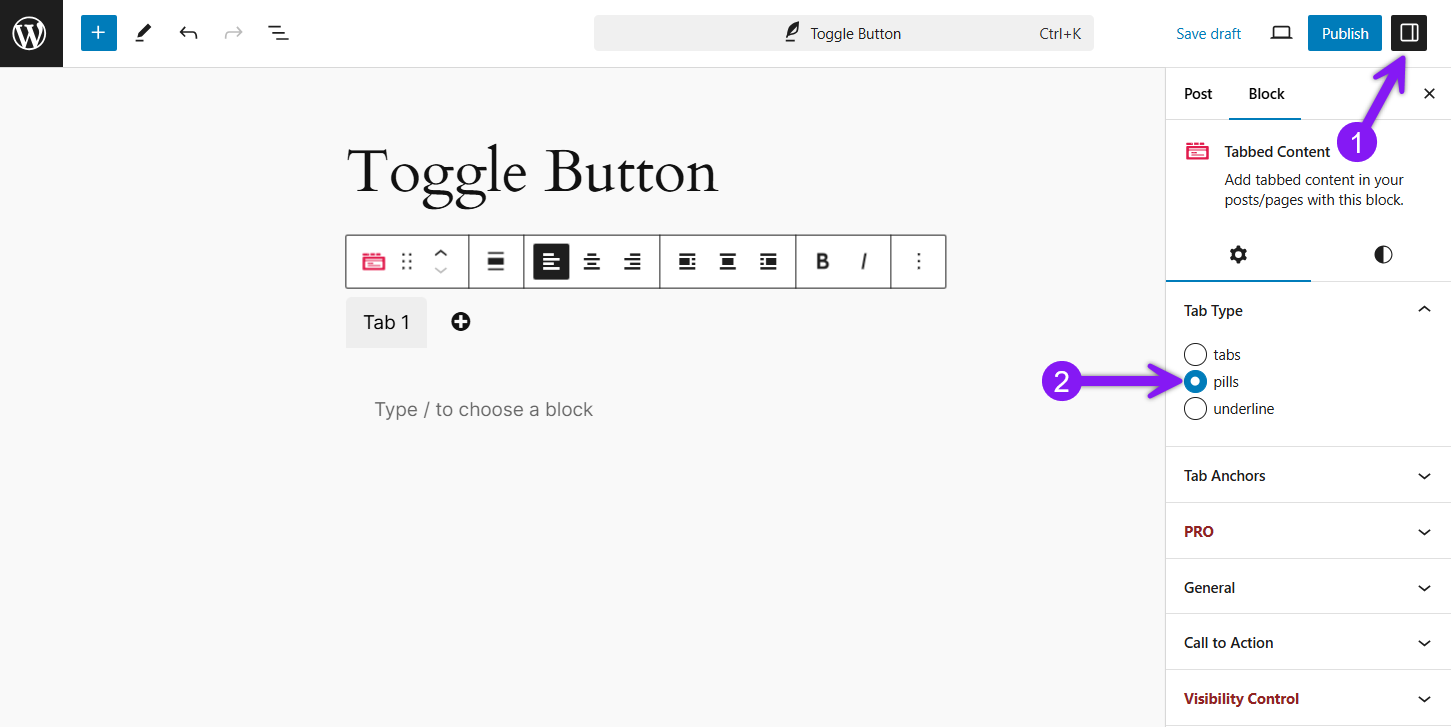 How to Add a Toggle Button To Your WordPress Site