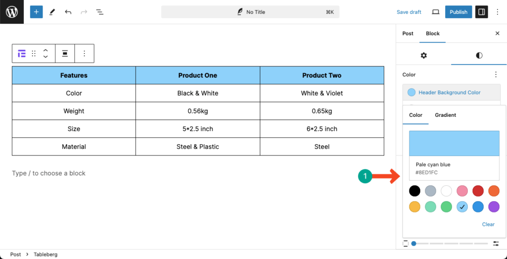 How to Change the Table Header Background Color