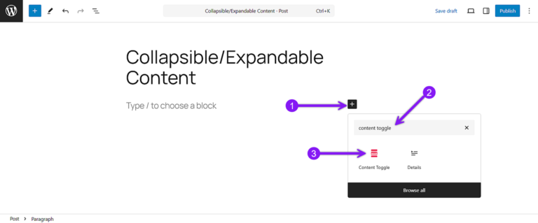 How to Add Collapsible/Expandable Content in WordPress