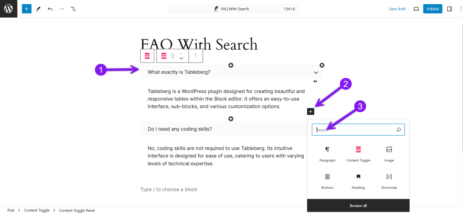How to Add a Searchable FAQ Section in WordPress