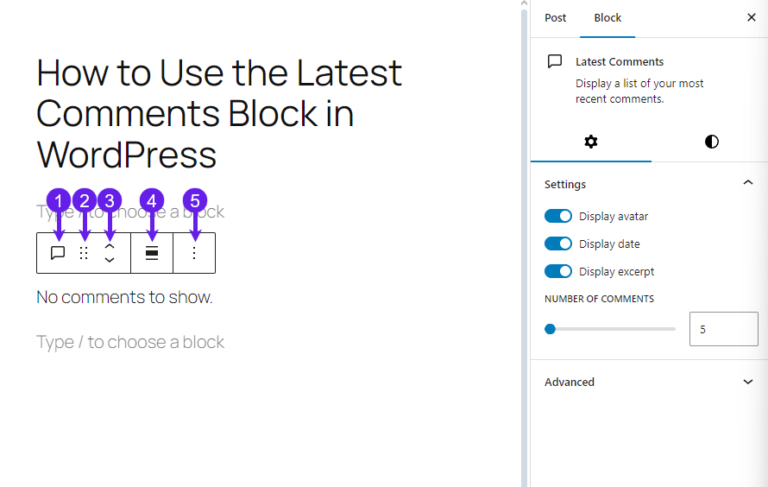 Latest Comments Block - How to Use & Overview