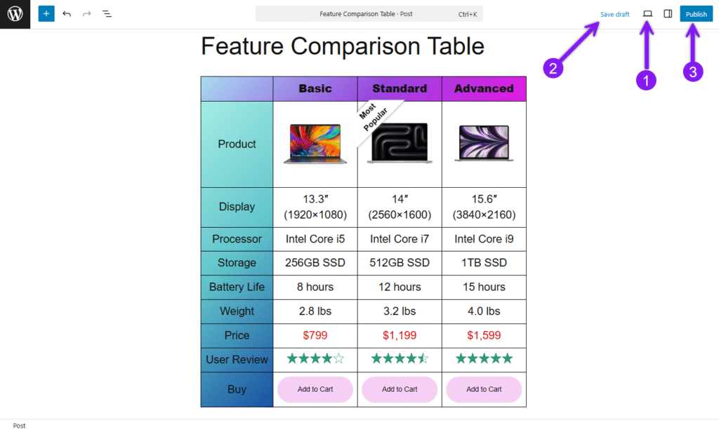 Preview and Publish the Table
