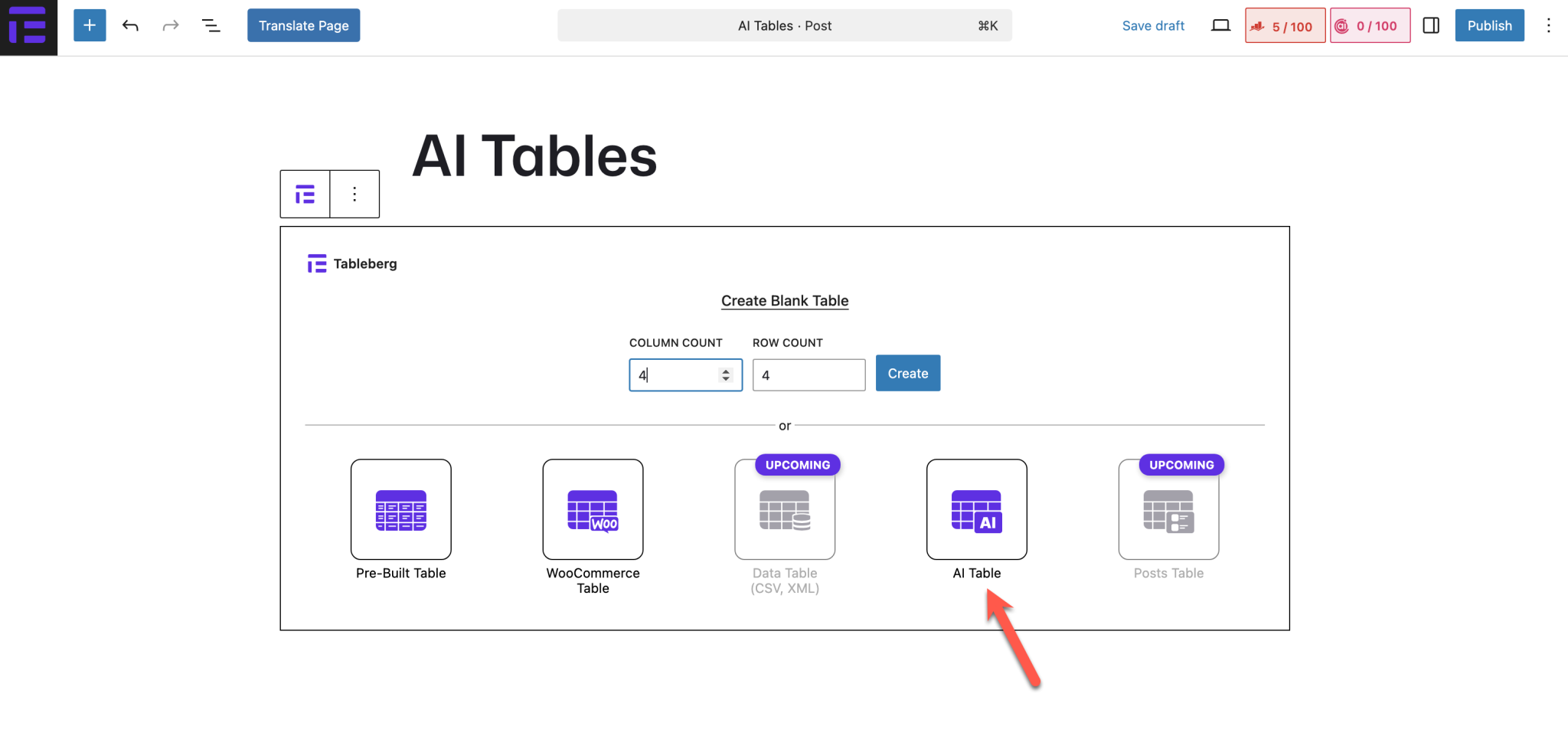 Introducing AI Table: Create Smart Tables Instantly in Tableberg Pro!